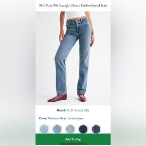 Abercrombie and Fitch Mid Rise Women's 90s Straight Leg Jeans NWT